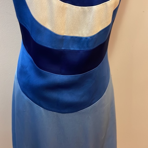 Moschino Cheap Chic Blue White Satin Dress - Picture 4 of 10